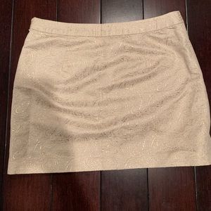 Jcrew gold guided mini skirt